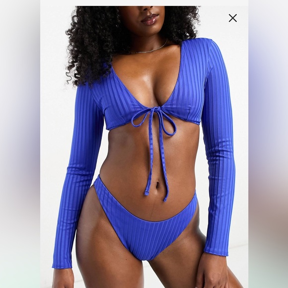 ASOS long sleeve tie bikini top - Picture 3 of 4